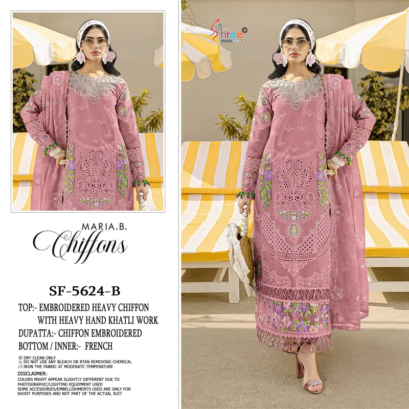 Sf 5624 A To D By Shree Chiffon Embroidery Salwar Kameez